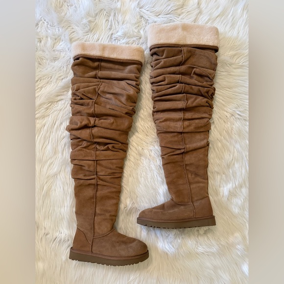 UGG Shoes - Y/Project x Ugg Shearling Thigh High Boots Brown US 6 EU 37